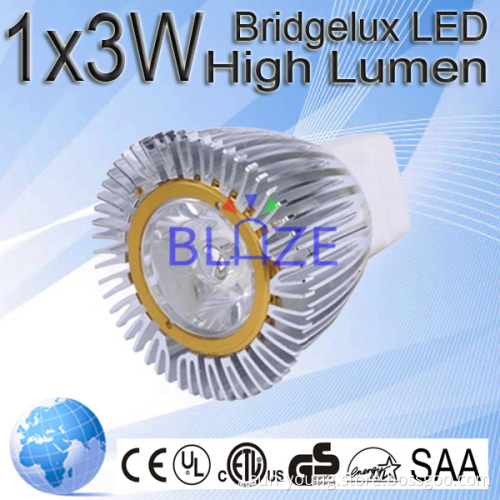High Power 1*3W GU4 MR11 led spot BridgeLux led